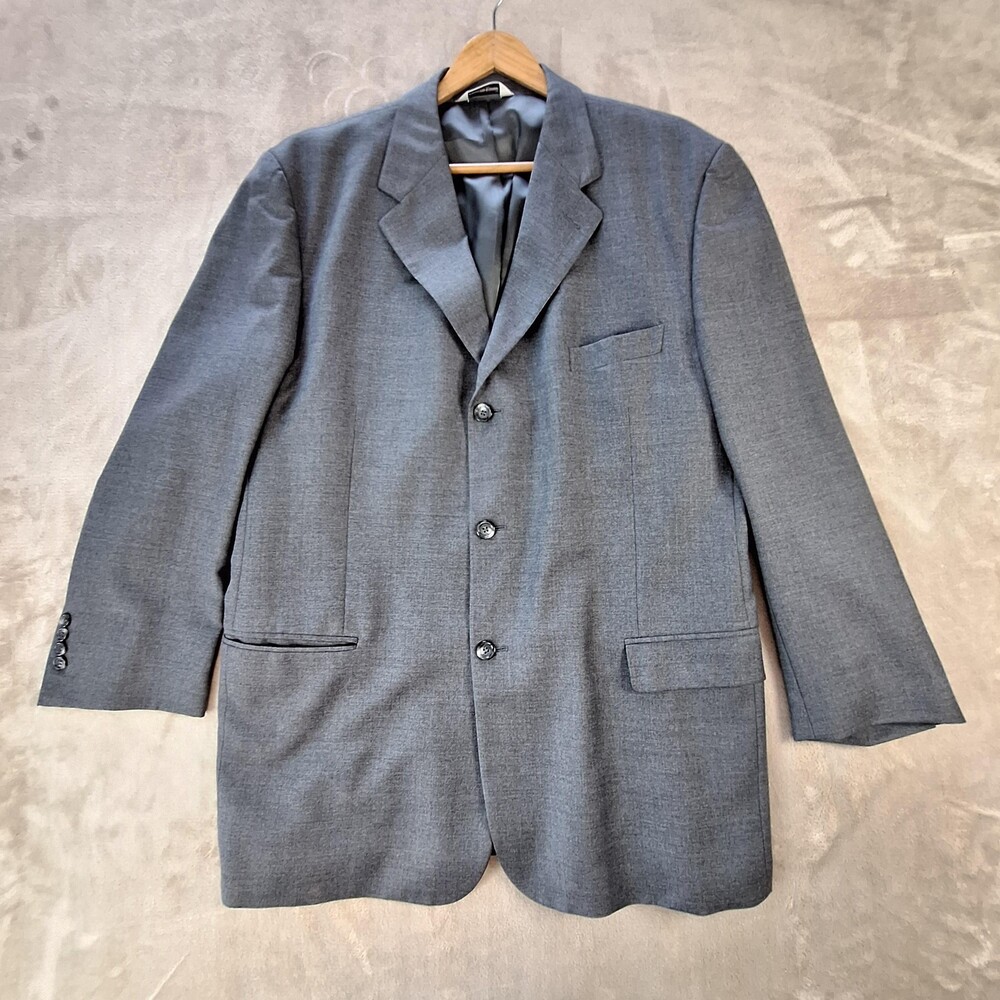 Pronto Uomo Suit Jacket Mens EU 50R US 44 Gray Super 100s Wool Double Vent Italy